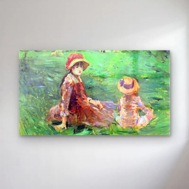Berthe Morisot – In the garden at Maurecourt cam tablo — Berthe Morisot – In the garden at Maurecourt — empresyonist anne ve çocuk