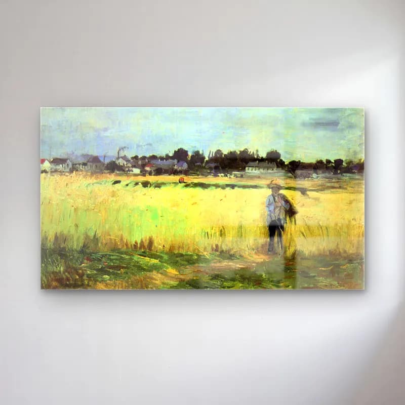 Berthe Morisot – In wheat field cam tablo — Berthe Morisot – In wheat field — empresyonist buğday tarlası