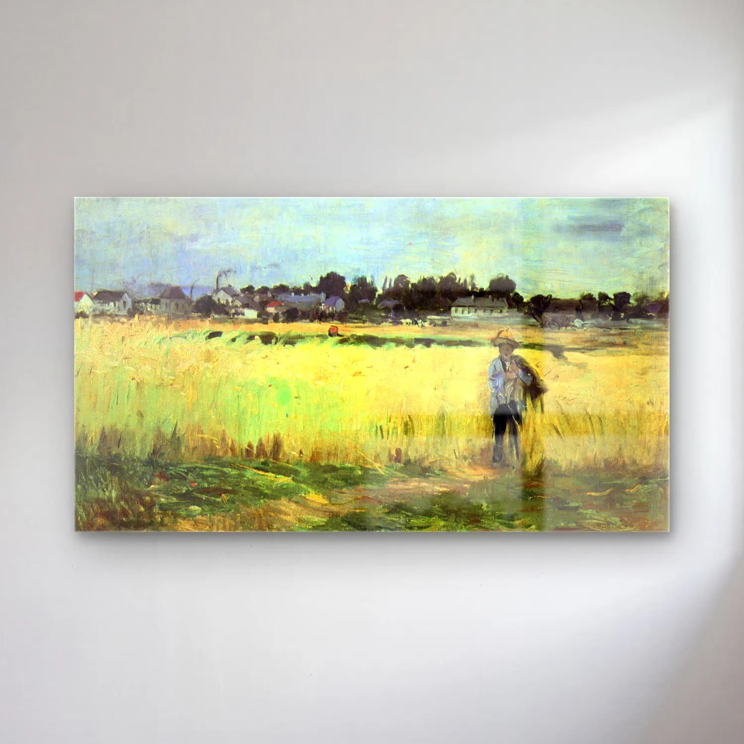 Berthe Morisot – In wheat field cam tablo — Berthe Morisot – In wheat field — empresyonist buğday tarlası