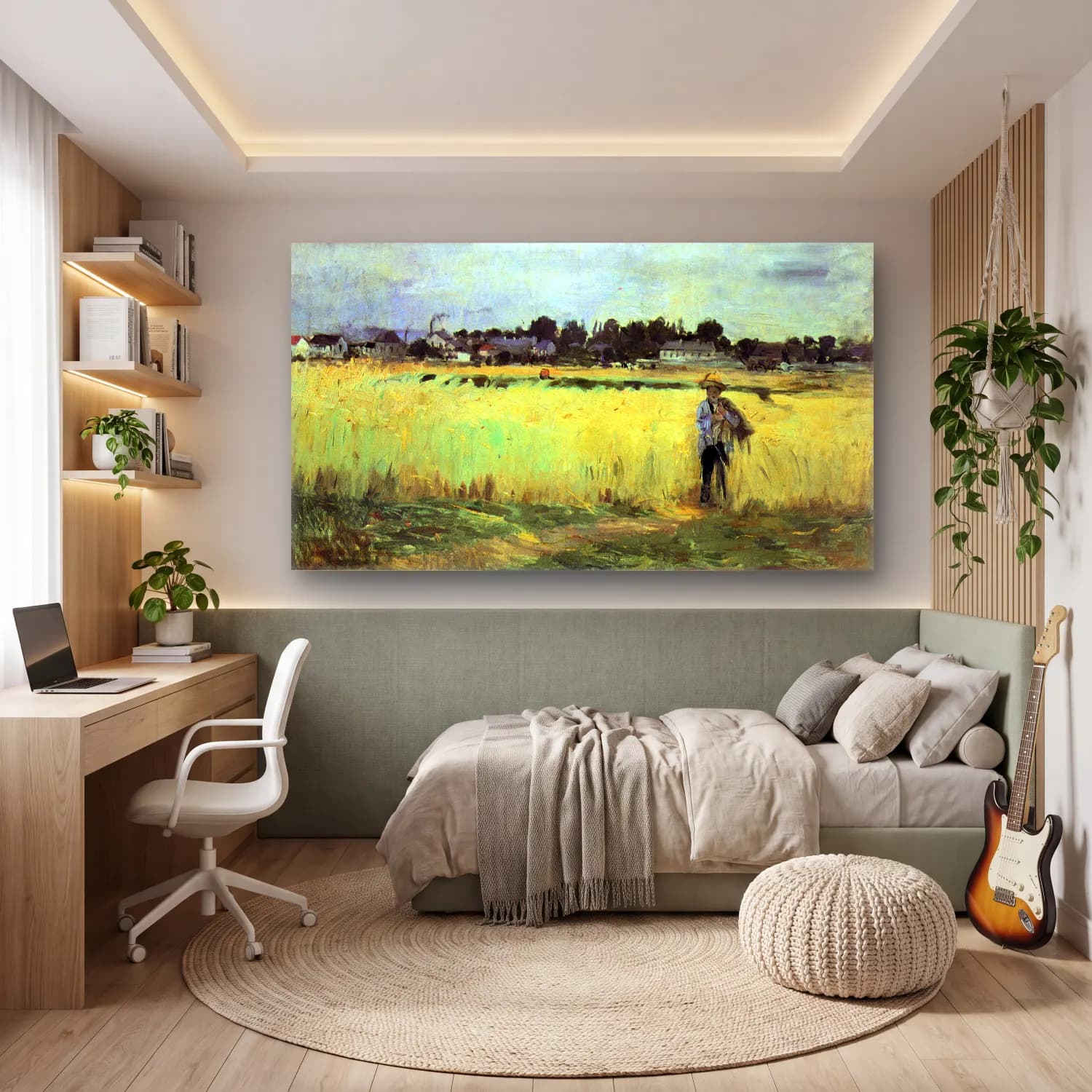 Berthe Morisot – In wheat field cam tablo — genç odasında