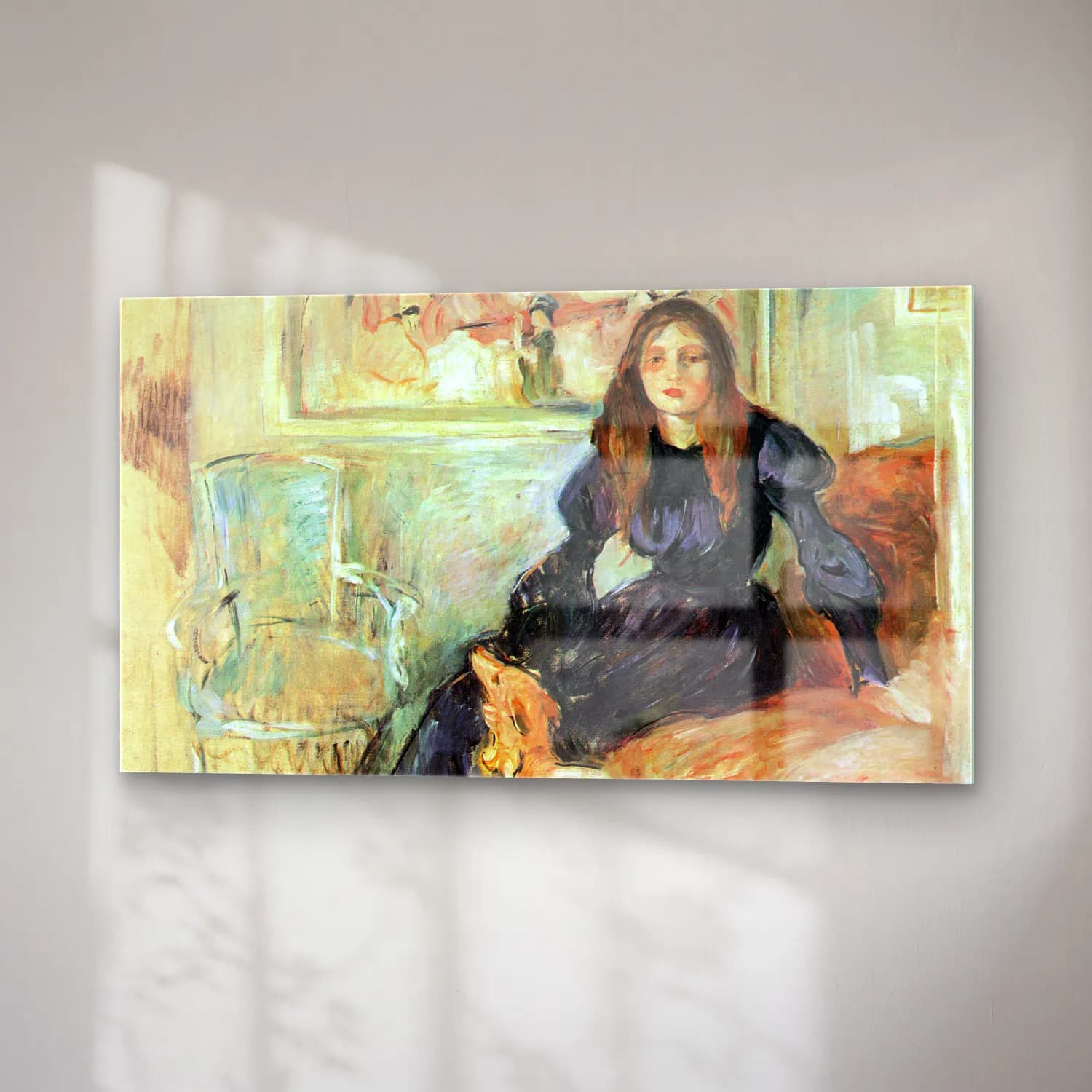 Berthe Morisot – Julie Manet and her greyhound Laertes cam tablo — sağ açıdan görünüm