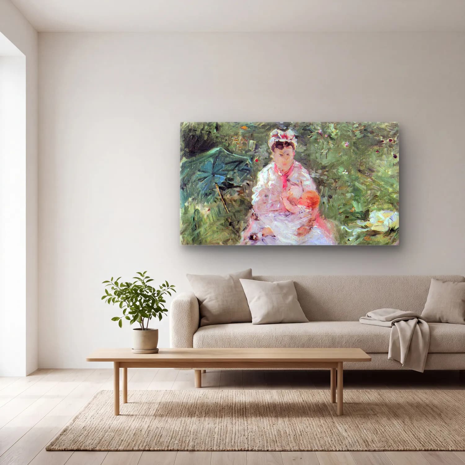Berthe Morisot – Julie Manet cam tablo — açık renk salonda