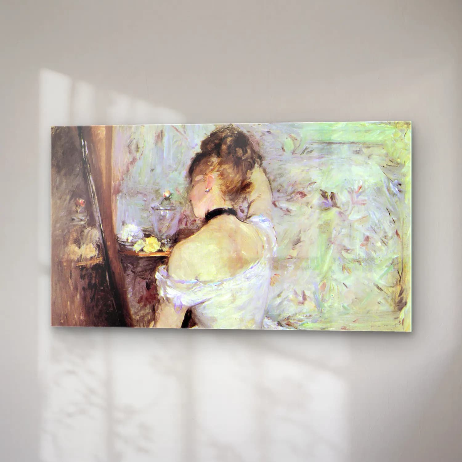 Berthe Morisot – Lady in the Toilet cam tablo — sağ açıdan görünüm