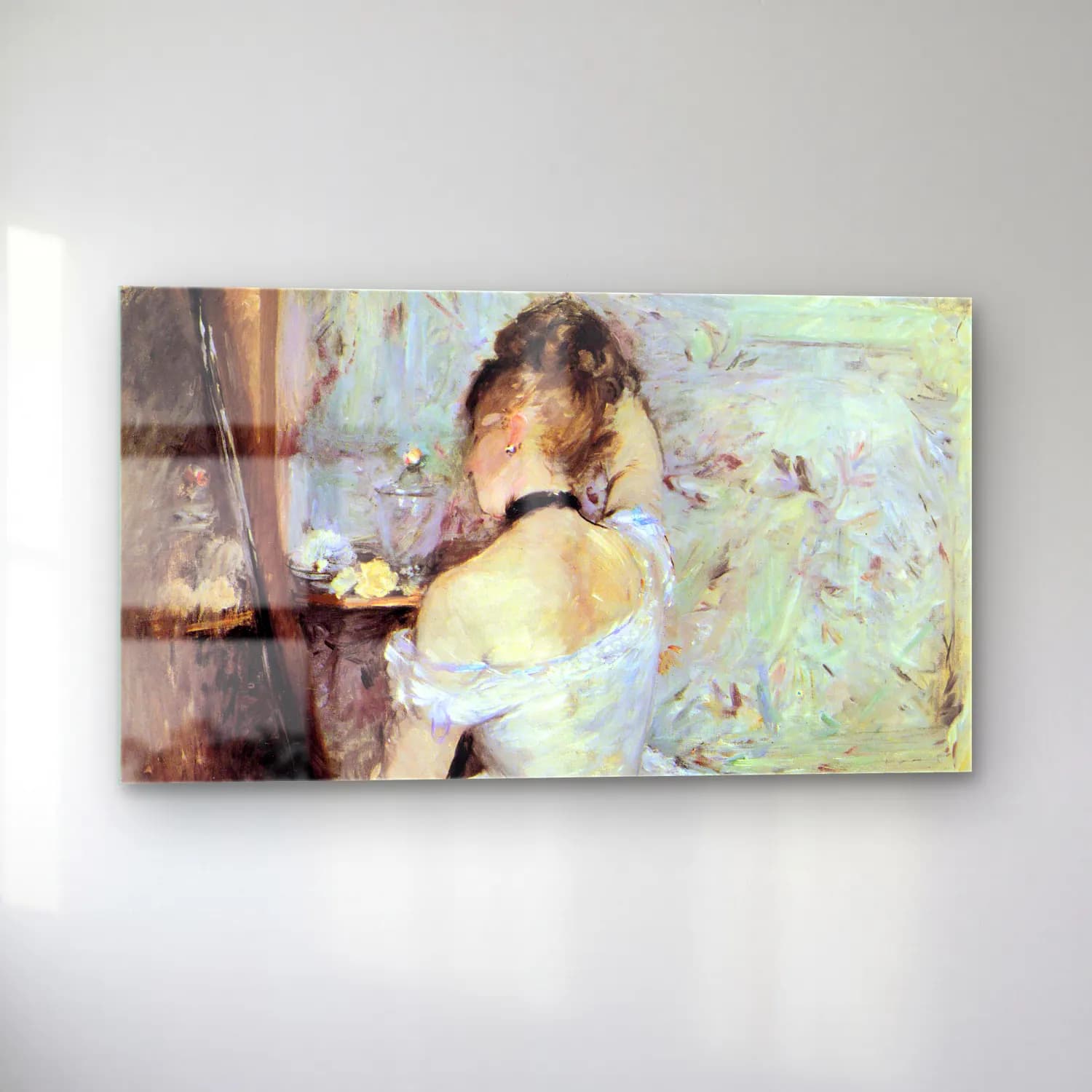 Berthe Morisot – Lady in the Toilet cam tablo — sol açıdan görünüm