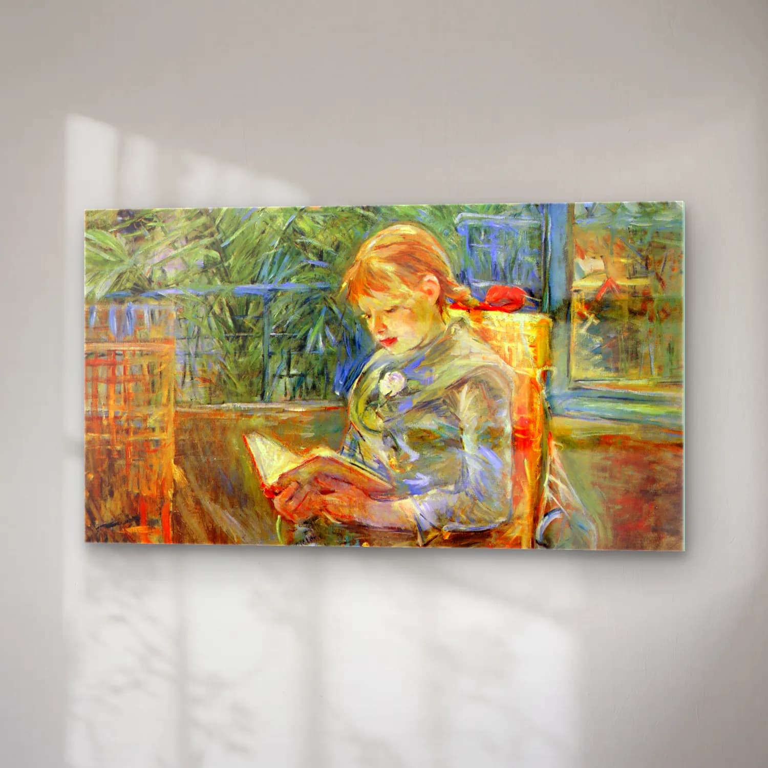 Berthe Morisot – Little girl, reading cam tablo — sağ açıdan görünüm