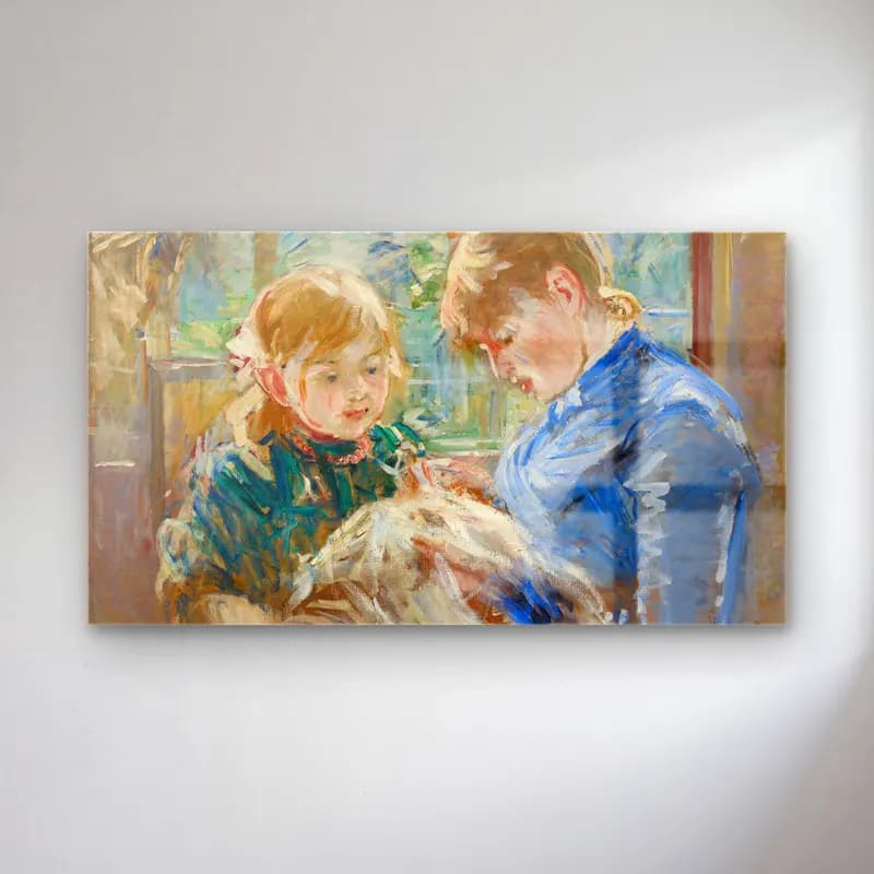 Berthe Morisot – The Artist s Daughter, Julie, with her Nanny cam tablo — Berthe Morisot – The Artist s Daughter, Julie, with her Nanny — empresyonist anne ve çocuk