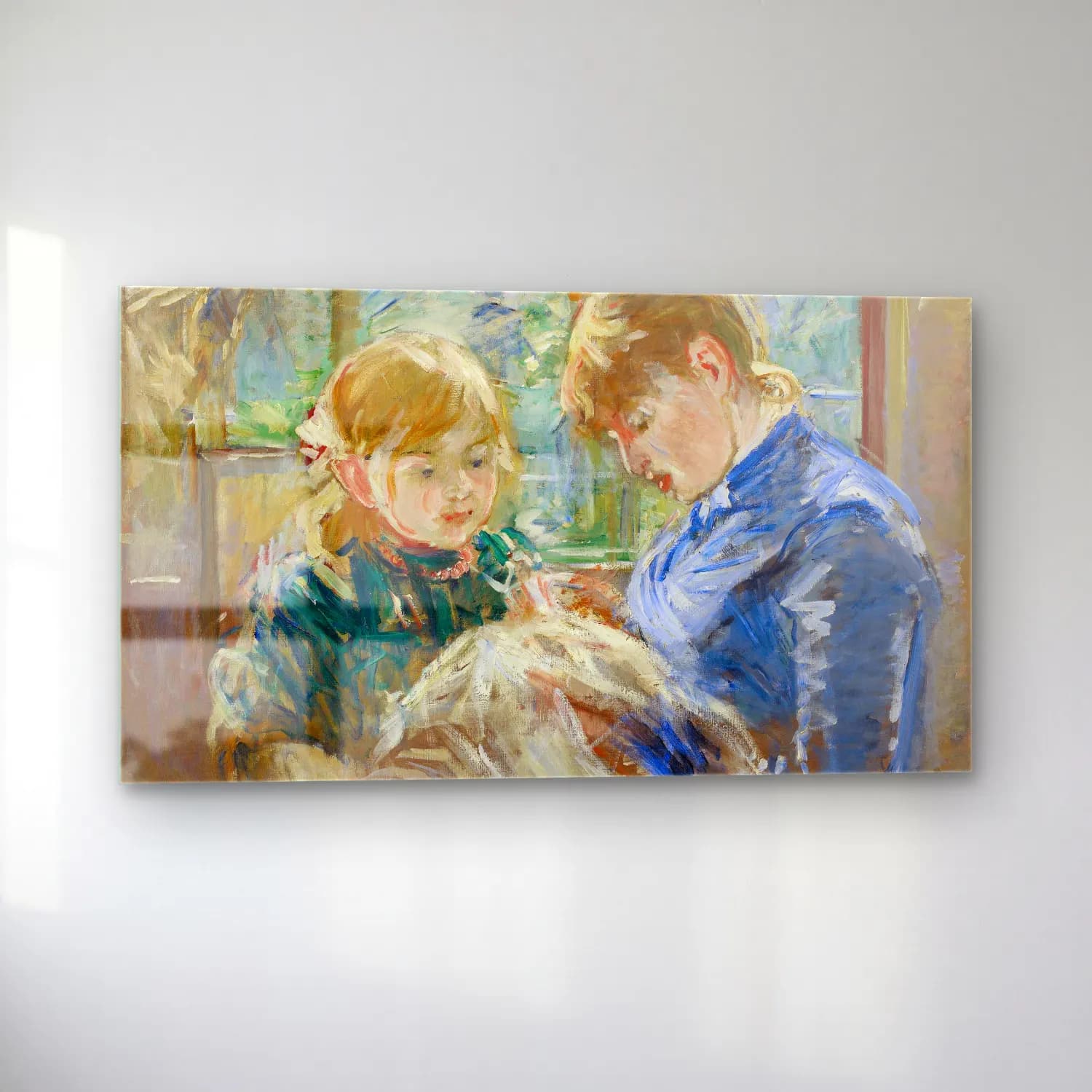 Berthe Morisot – The Artist s Daughter, Julie, with her Nanny cam tablo — sol açıdan görünüm
