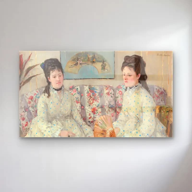 Berthe Morisot – The Sisters cam tablo — Berthe Morisot – The Sisters — empresyonist vintage i̇ç mekân