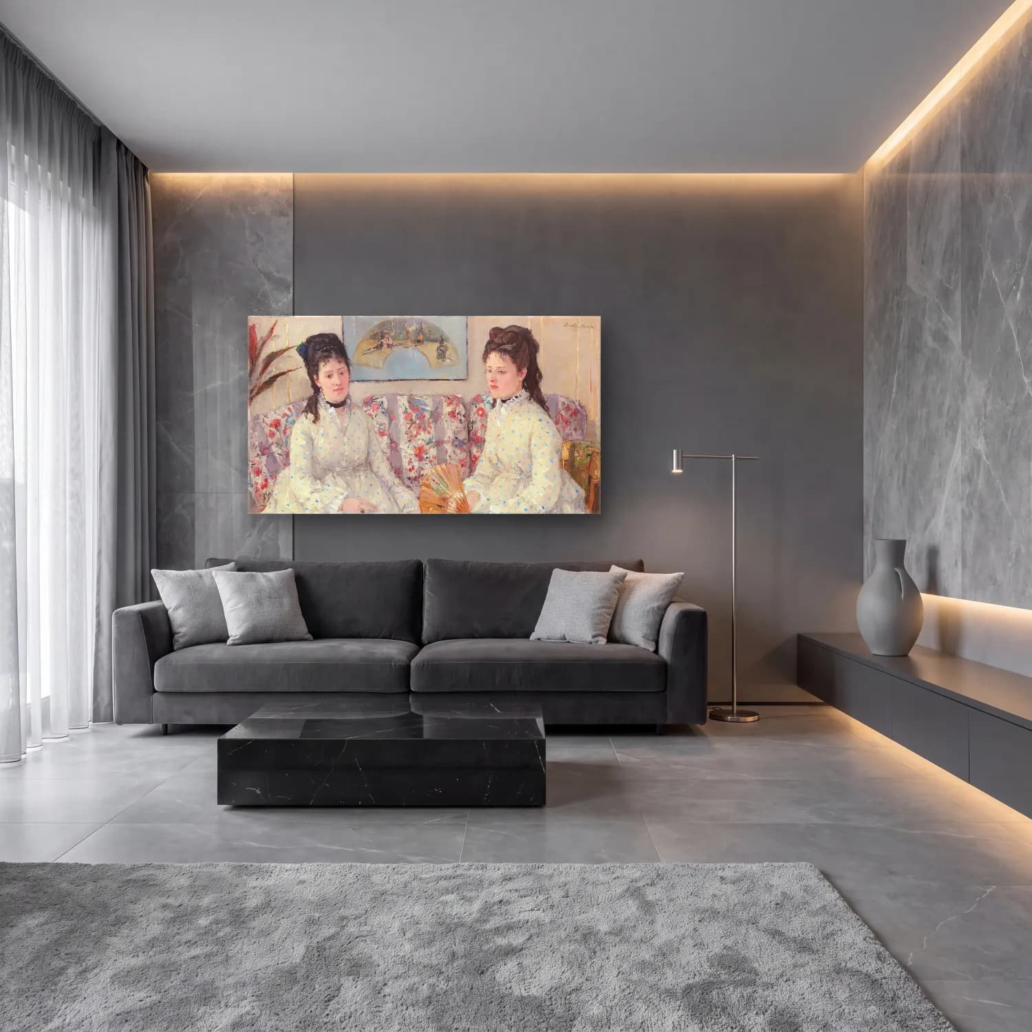 Berthe Morisot – The Sisters cam tablo — lüks salon duvarında