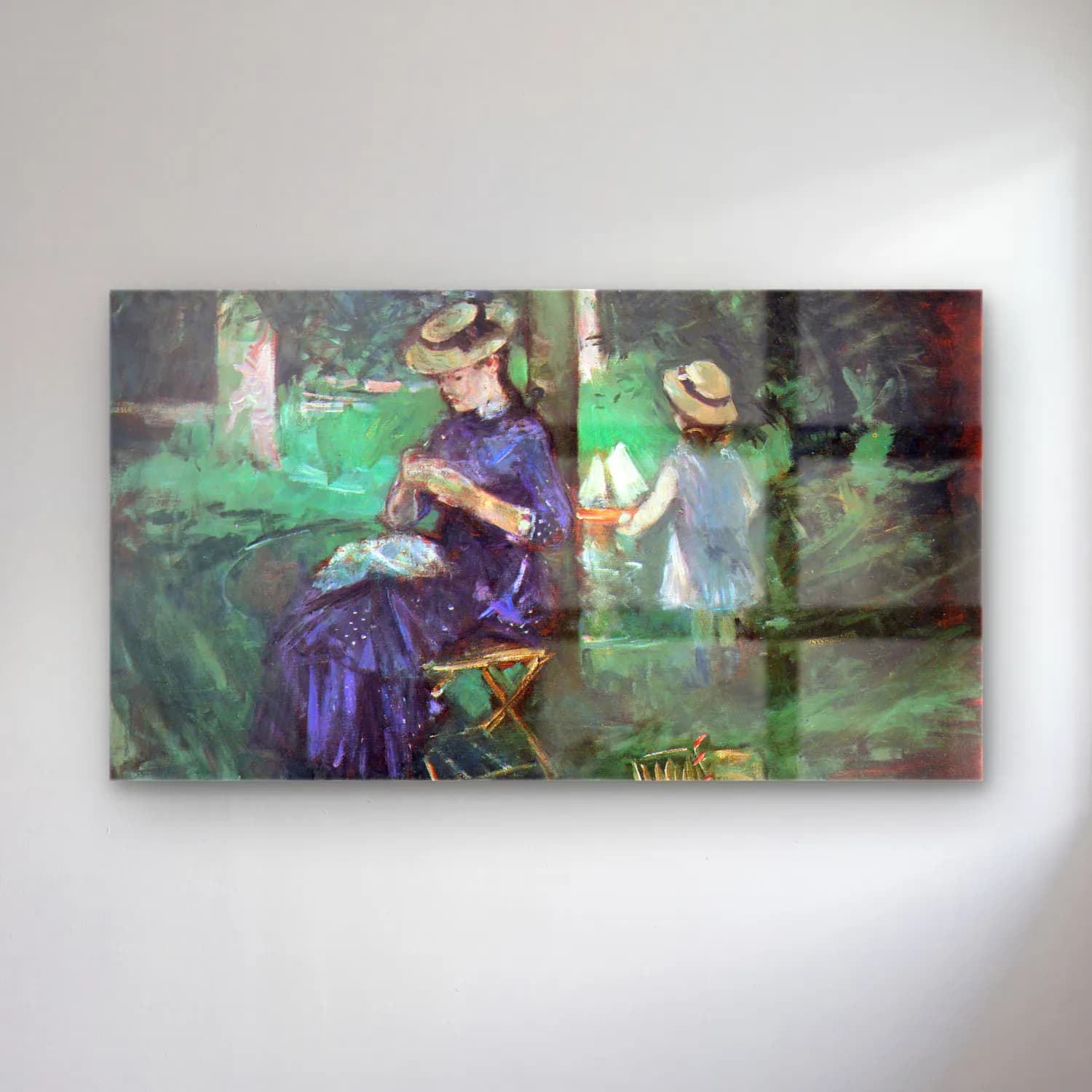 Berthe Morisot – Woman and child in Garden cam tablo — Berthe Morisot – Woman and child in Garden — empresyonist anne ve çocuk
