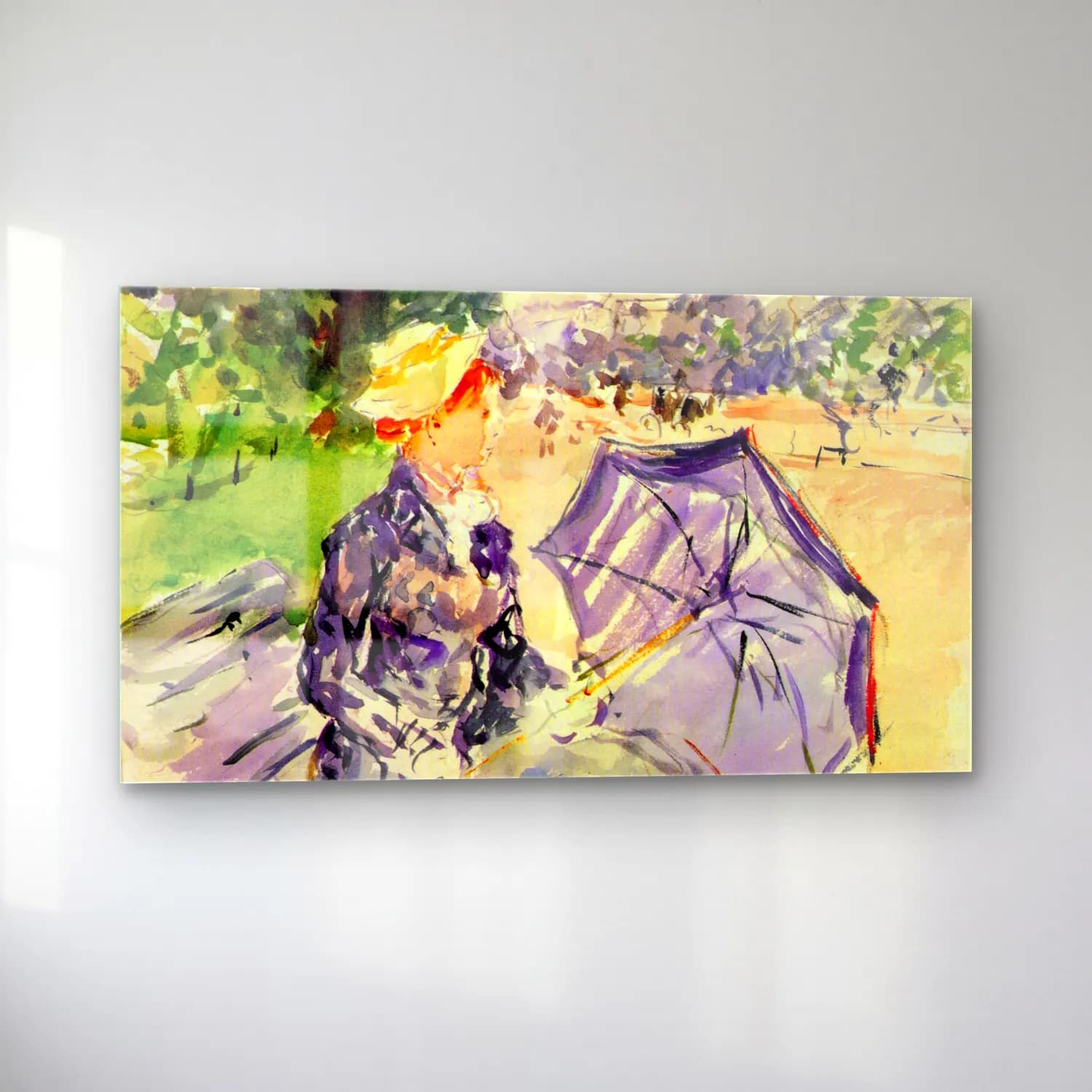 Berthe Morisot – Woman in the Bois de Boulogne cam tablo — sol açıdan görünüm