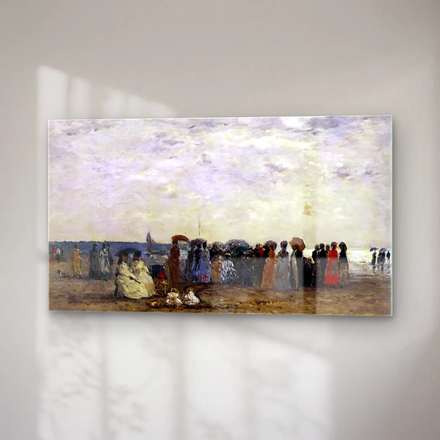 Eugène Boudin – Bathers on Trouville Beach cam tablo — sağ açıdan görünüm
