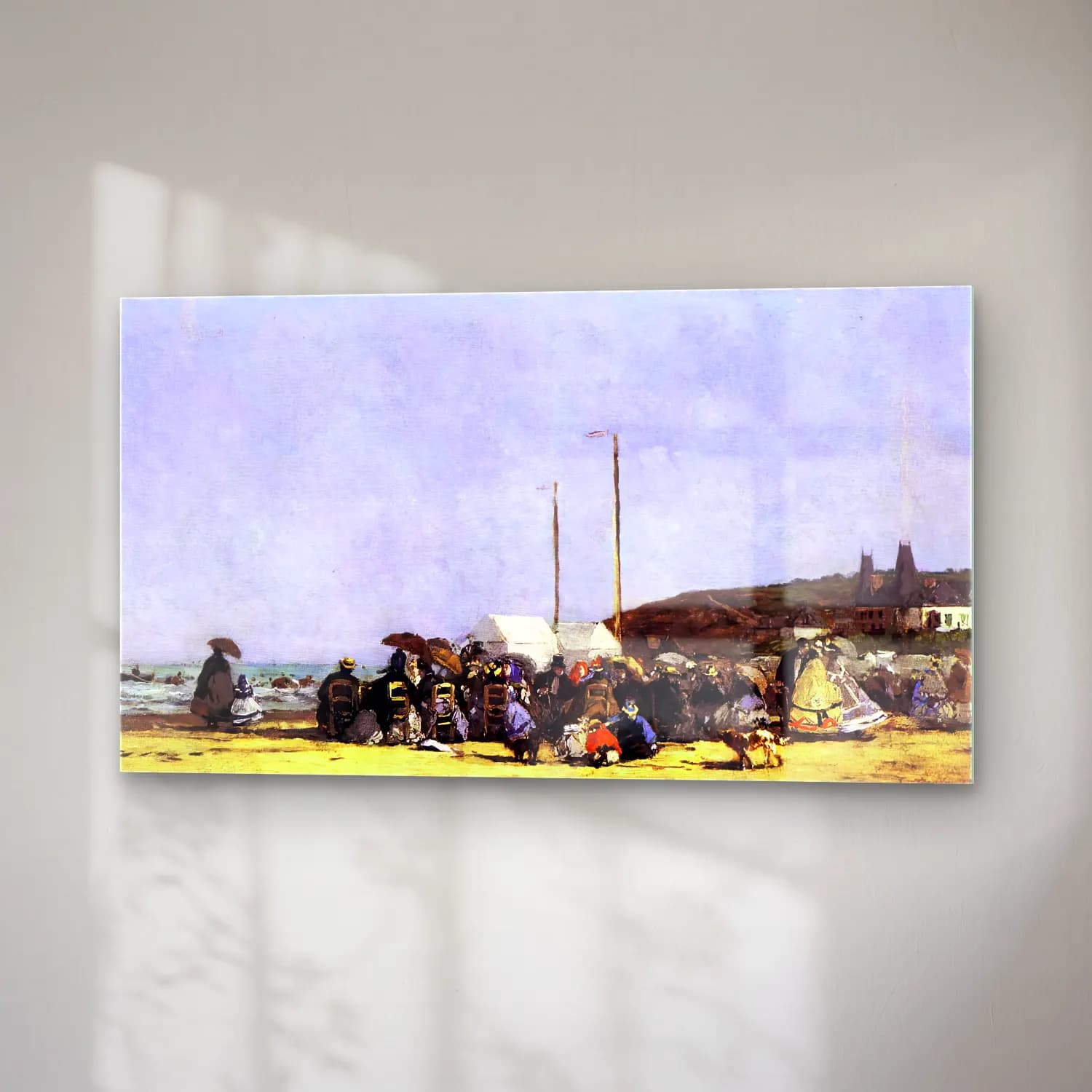 Eugène Boudin – Beach Scene, Trouville cam tablo — sağ açıdan görünüm
