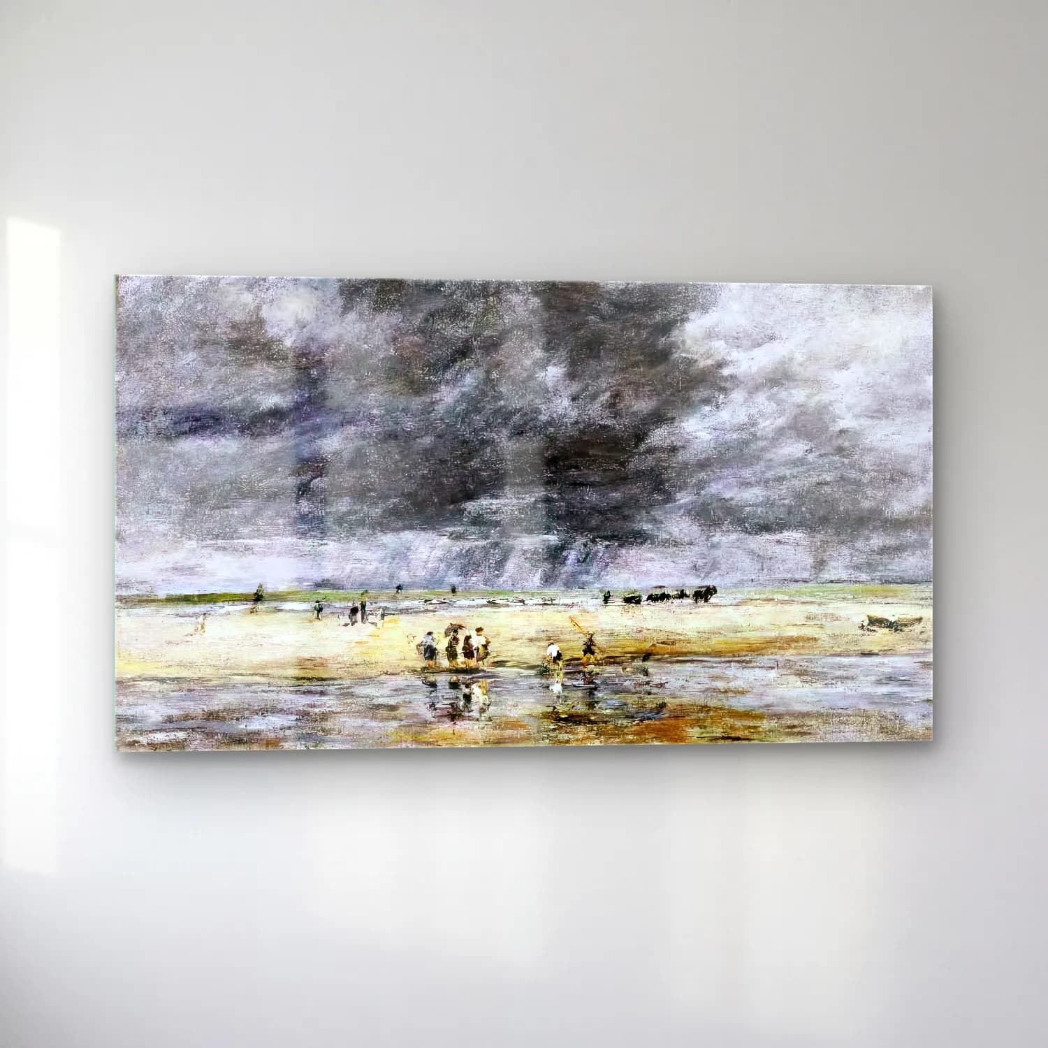 Eugène Boudin – Figures on the Beach cam tablo — sol açıdan görünüm