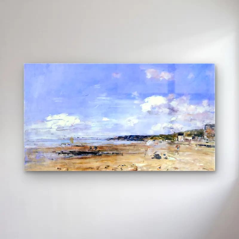 Eugène Boudin – Summer at Trouville cam tablo — Eugène Boudin – Summer at Trouville — empresyonist liman ve tekneler