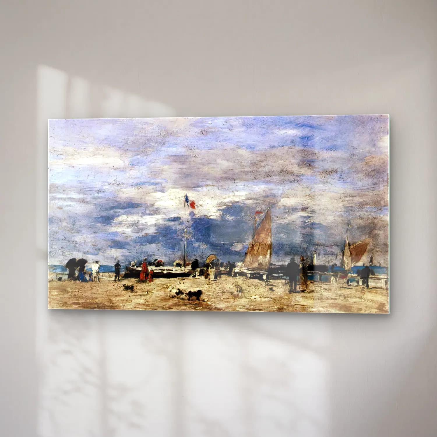 Eugène Boudin – The Pier at Deauville cam tablo — sağ açıdan görünüm
