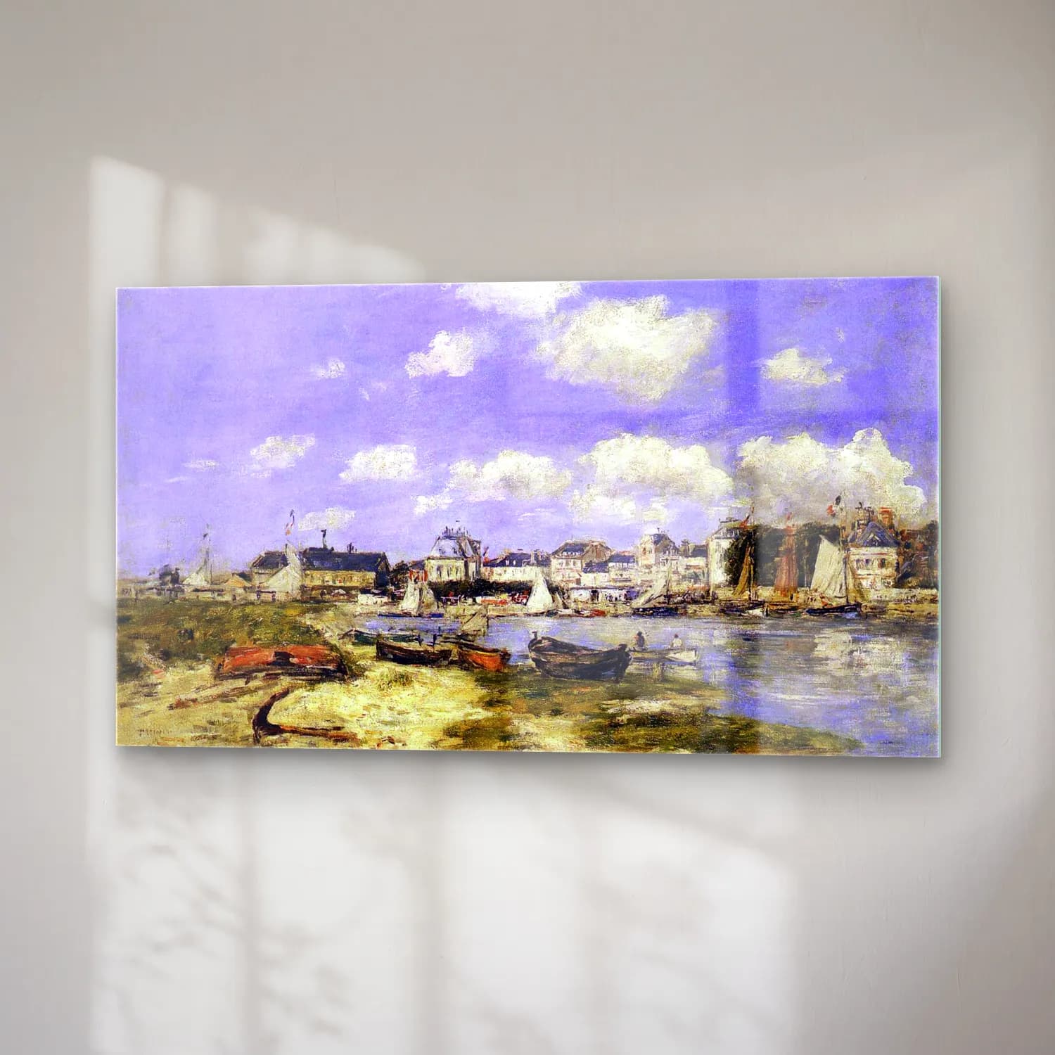 Eugène Boudin – View of Trouville or The Harbour at Trouville cam tablo — sağ açıdan görünüm