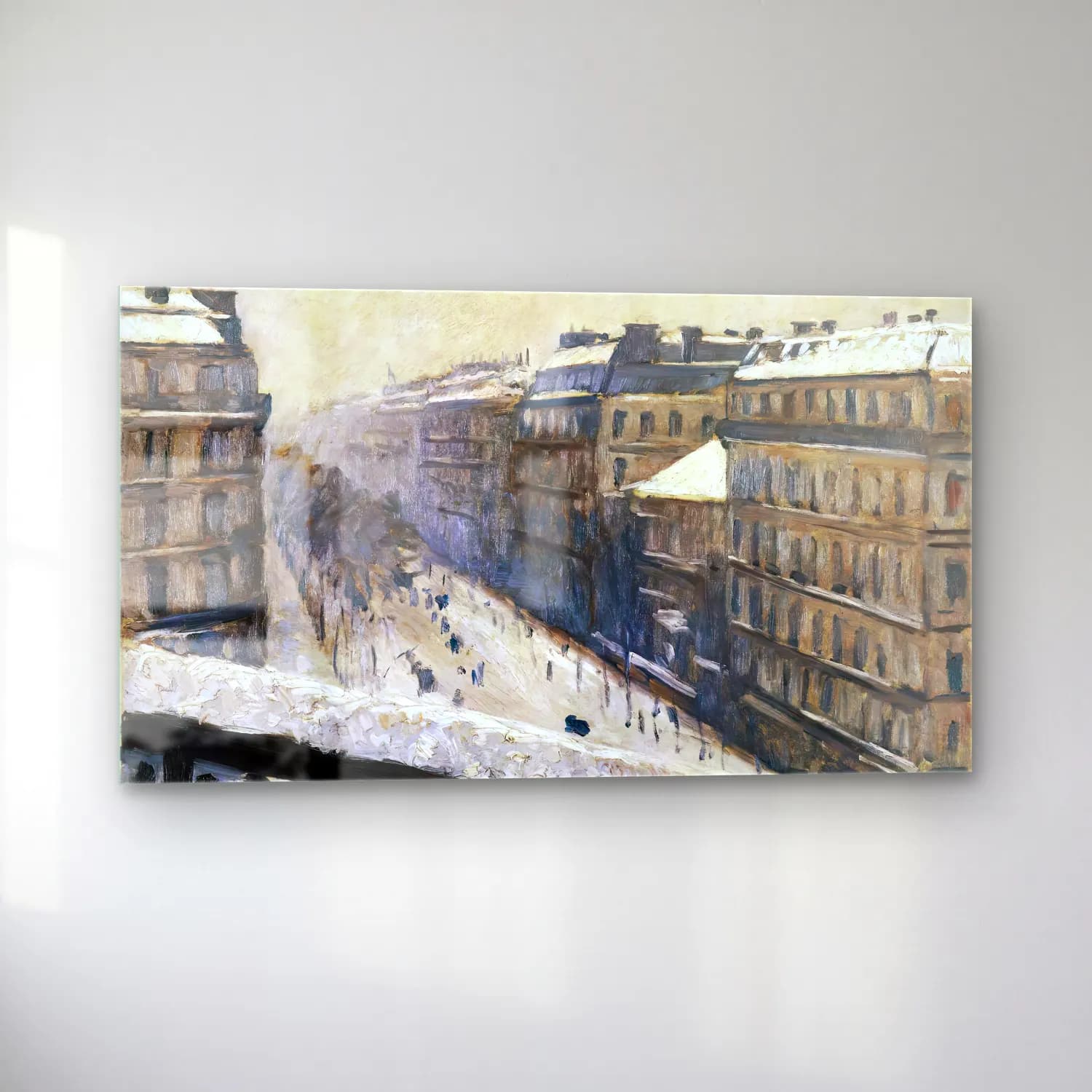 Gustave Caillebotte – Boulevard Haussmann, Snow cam tablo — sol açıdan görünüm