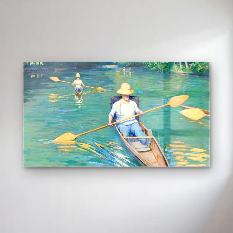 Gustave Caillebotte – Canoeing on the Yerres cam tablo — Gustave Caillebotte – Canoeing on the Yerres — empresyonist venedik kanalları
