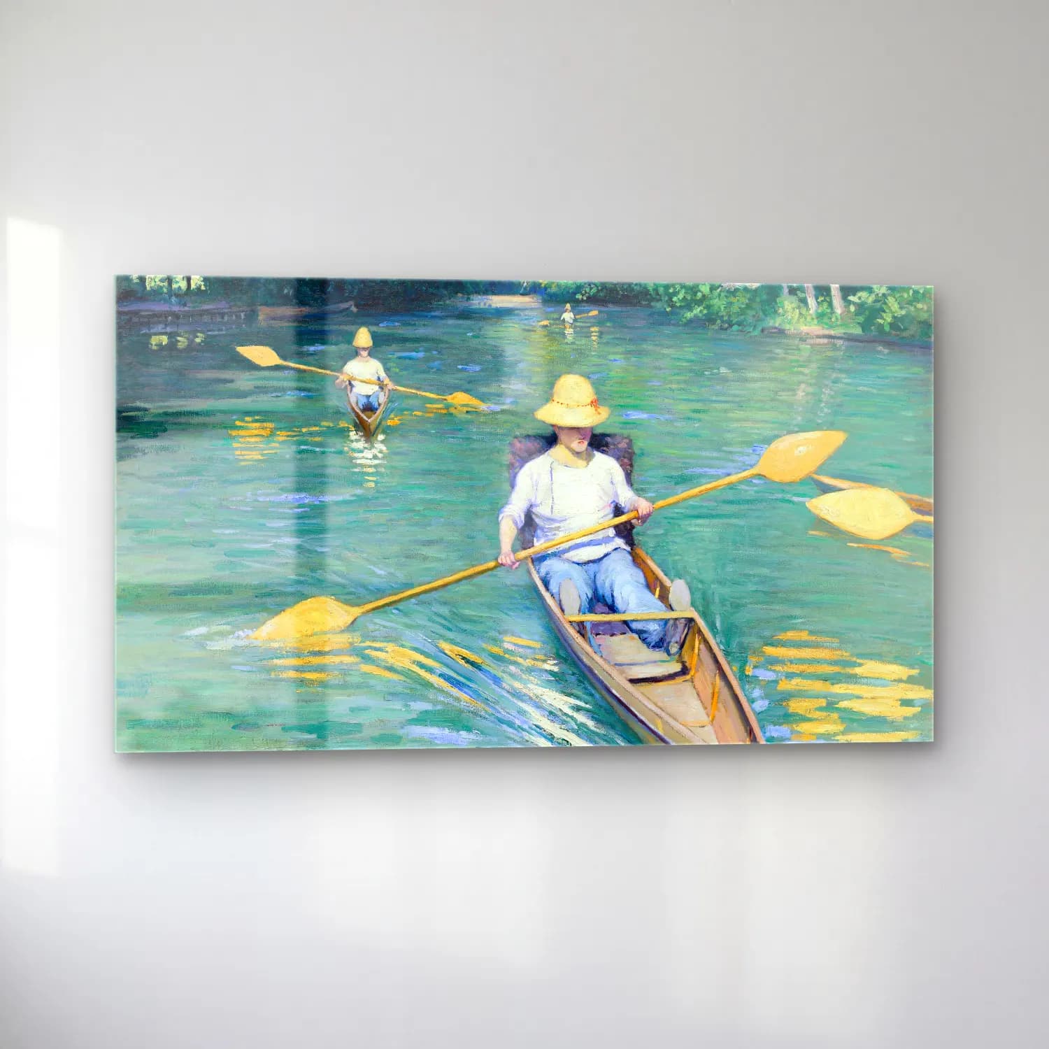 Gustave Caillebotte – Canoeing on the Yerres cam tablo — sol açıdan görünüm