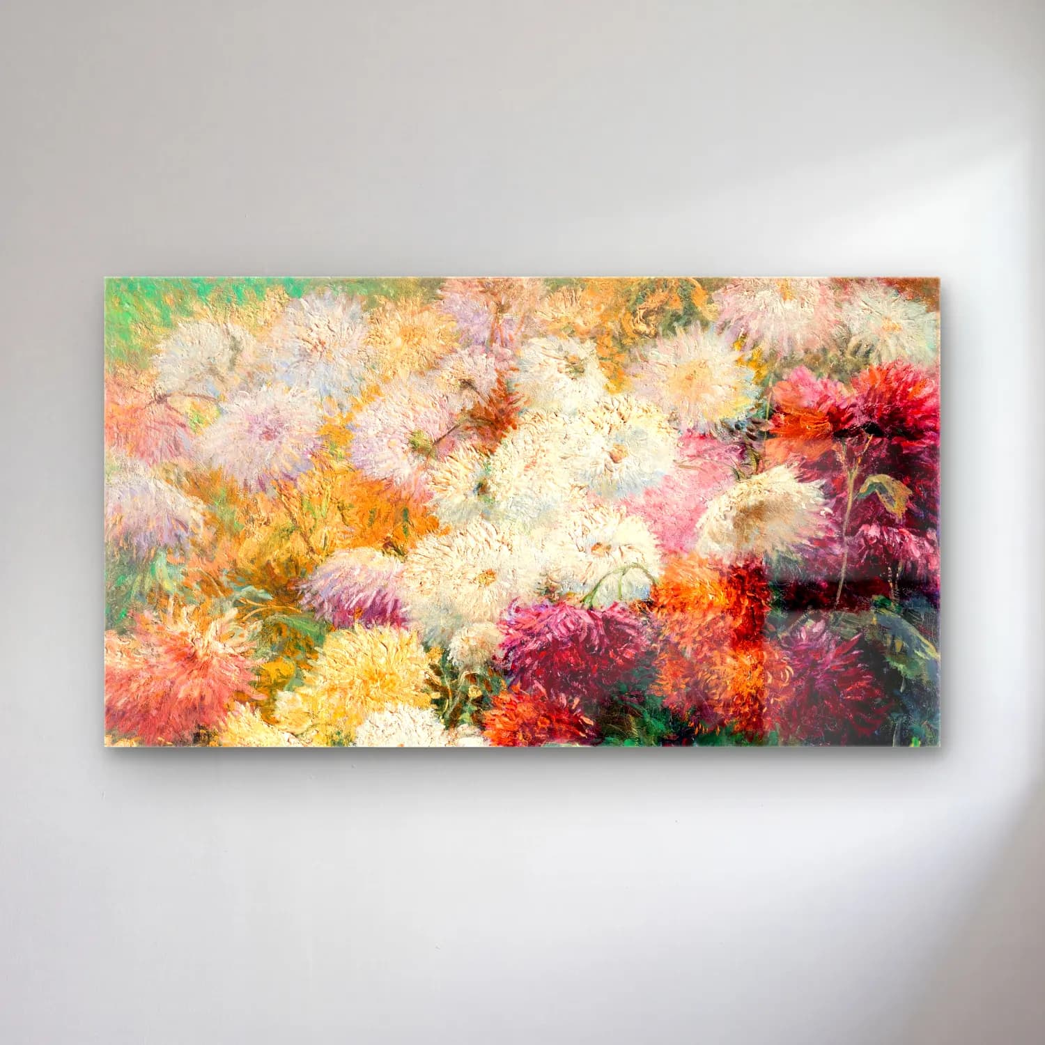 Gustave Caillebotte – Chrysanthemums in the Garden cam tablo — Gustave Caillebotte – Chrysanthemums in the Garden — empresyonist papatyalar