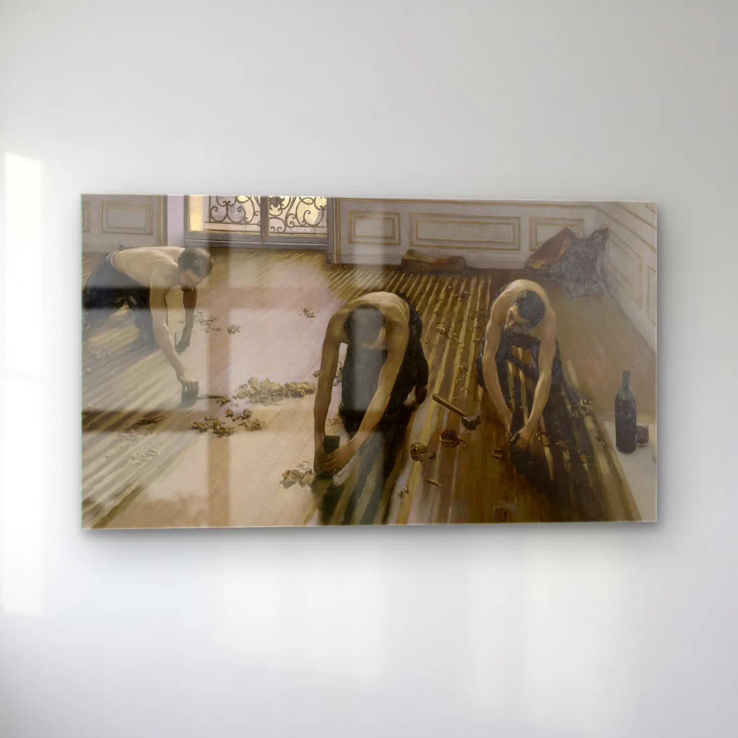 Gustave Caillebotte – Floor Scrapers cam tablo — sol açıdan görünüm