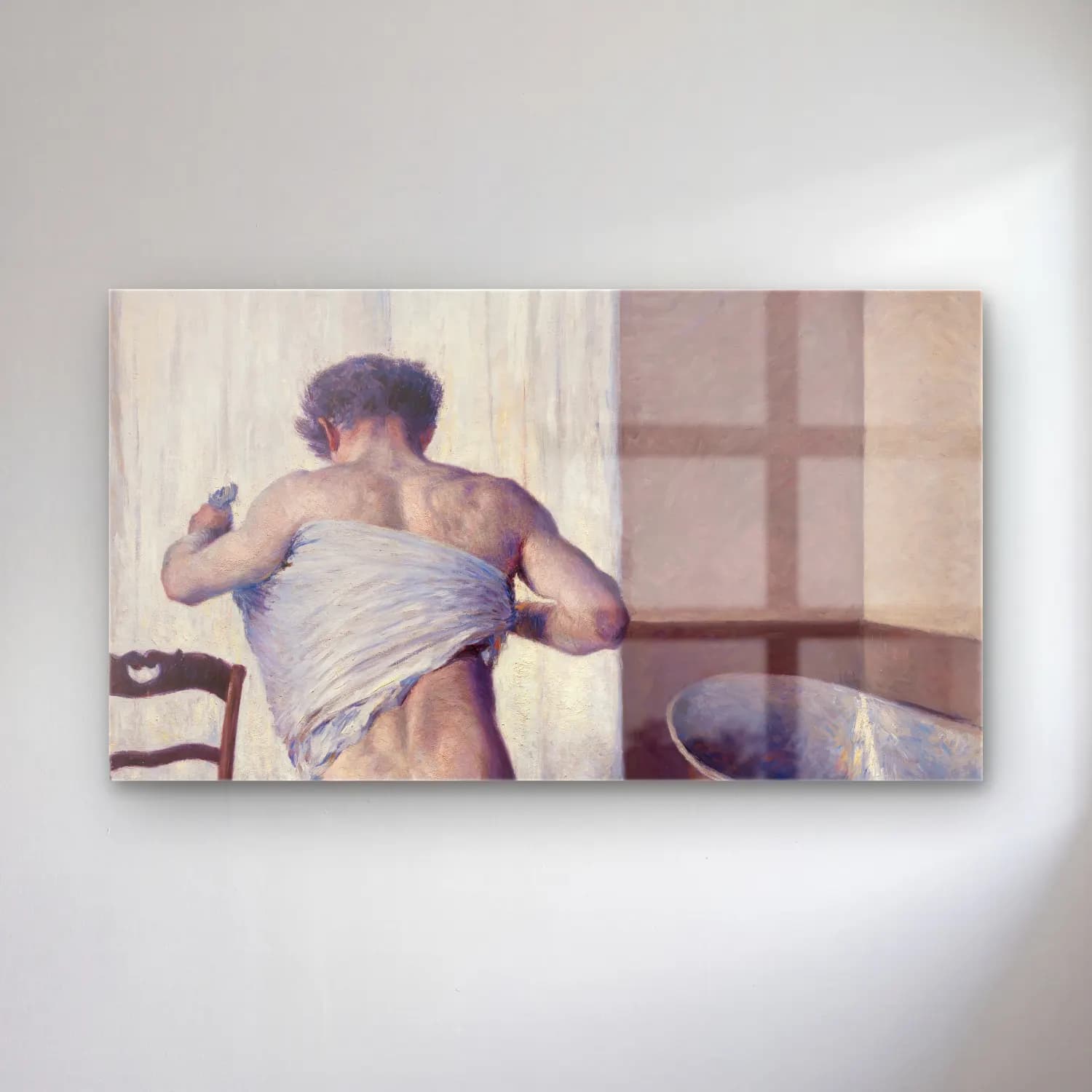 Gustave Caillebotte – Man at his Bath cam tablo — Gustave Caillebotte – Man at his Bath — empresyonist figür çalışması