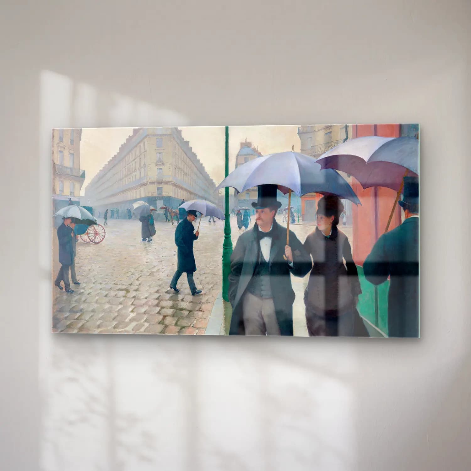 Gustave Caillebotte – Paris Street, Rainy Day cam tablo — sağ açıdan görünüm