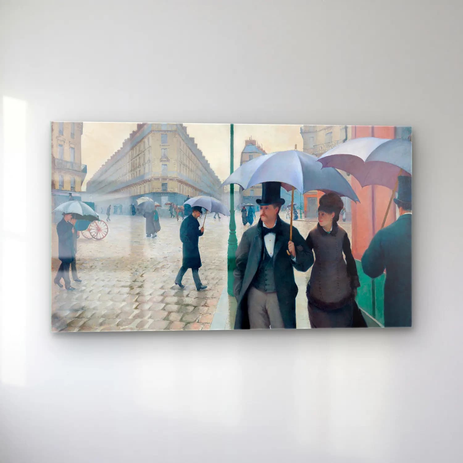 Gustave Caillebotte – Paris Street, Rainy Day cam tablo — sol açıdan görünüm