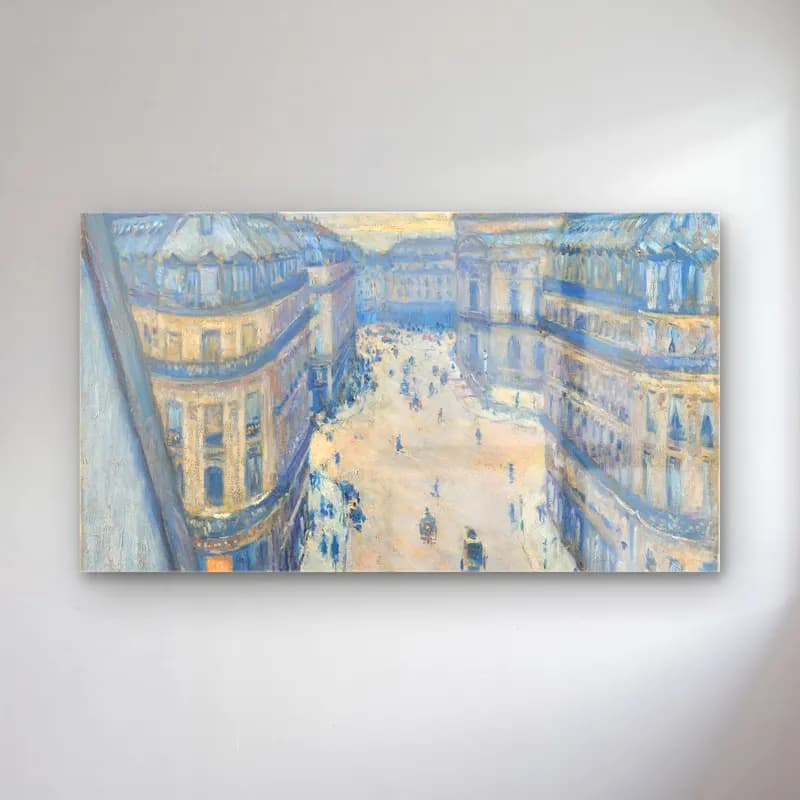 Gustave Caillebotte – Rue Halevy, Balcony View cam tablo — Gustave Caillebotte – Rue Halevy, Balcony View — empresyonist kafeli avrupa sokağı
