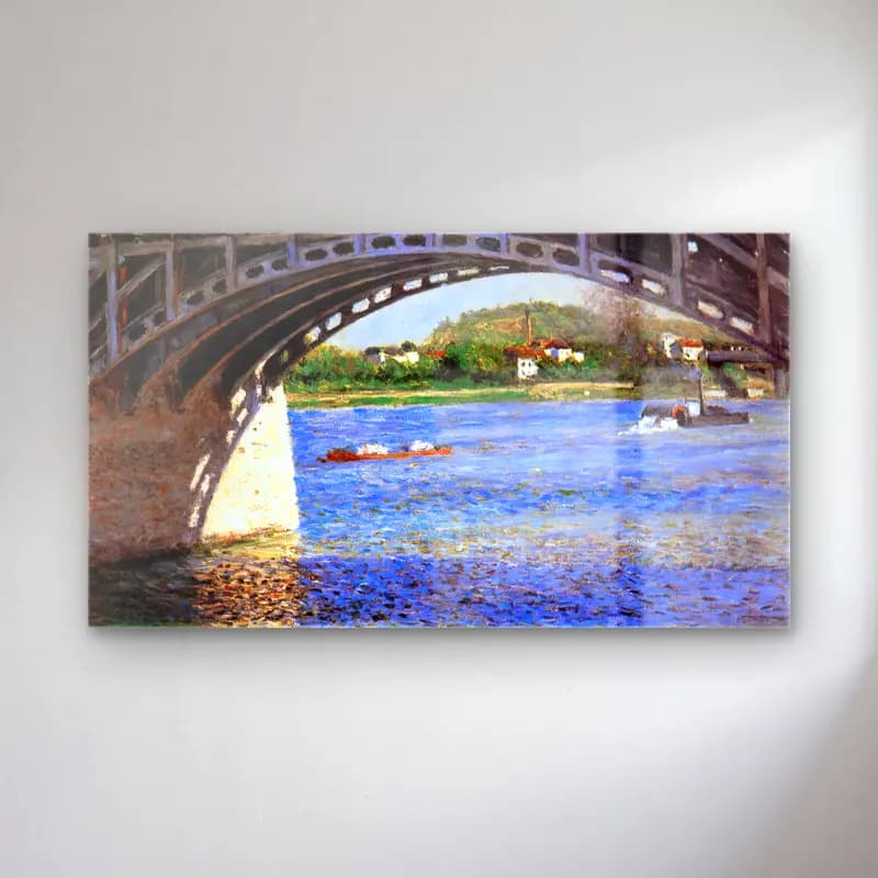 Gustave Caillebotte – The Bridge at Argenteuil and the Seine cam tablo — Gustave Caillebotte – The Bridge at Argenteuil and the Seine — empresyonist köprü