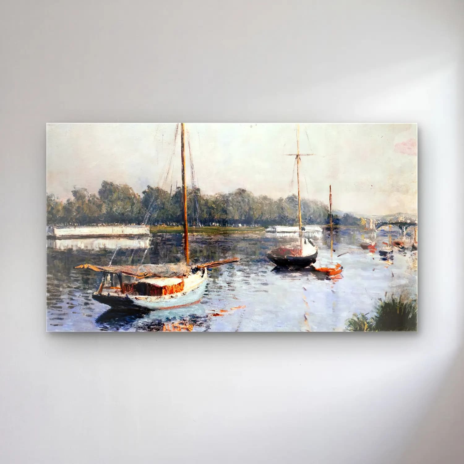 Gustave Caillebotte – The Harbour at Argenteuil cam tablo — Gustave Caillebotte – The Harbour at Argenteuil — empresyonist liman ve tekneler