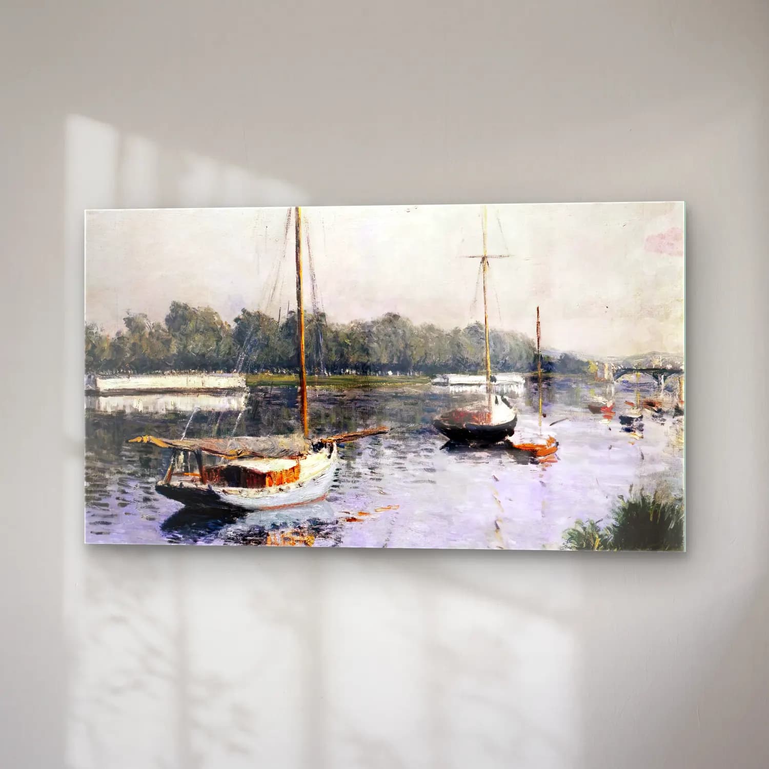 Gustave Caillebotte – The Harbour at Argenteuil cam tablo — sağ açıdan görünüm