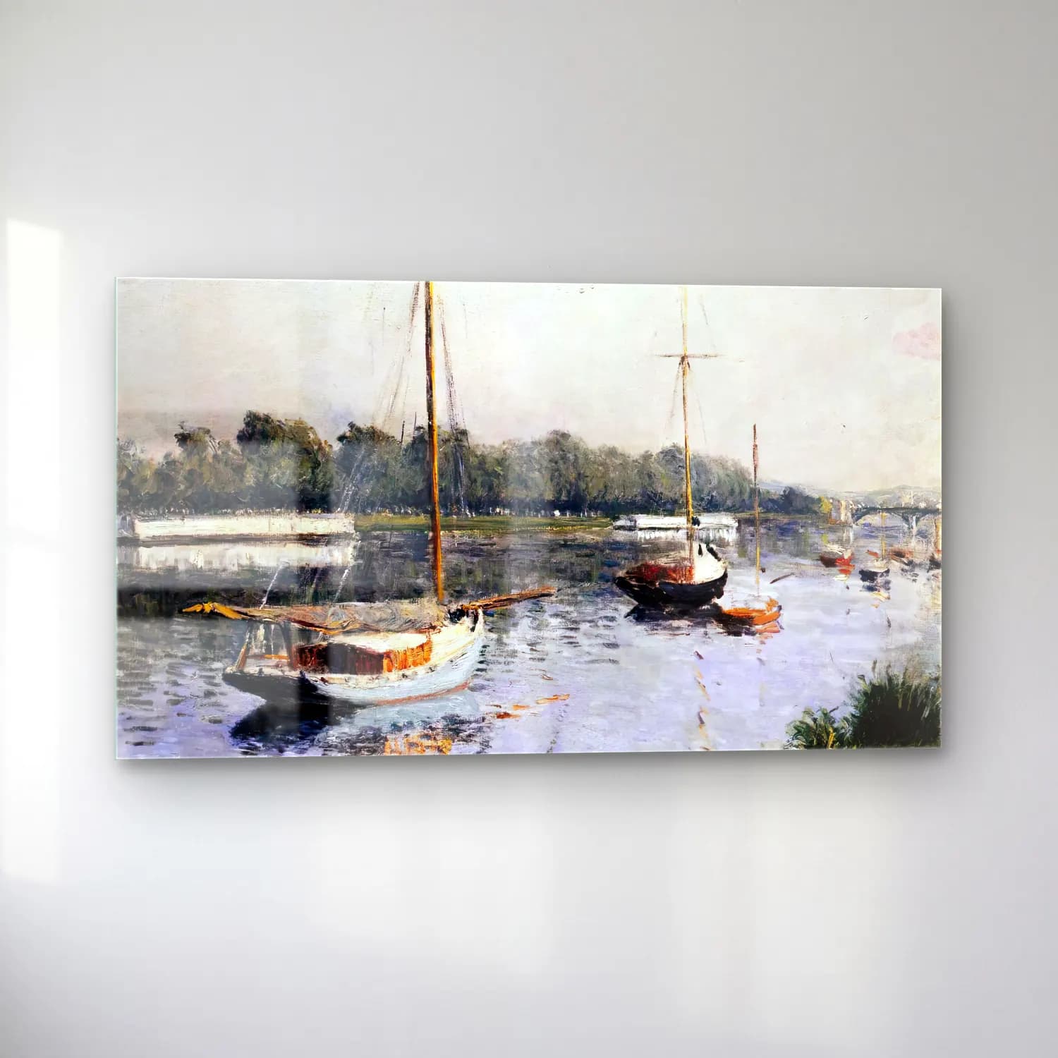 Gustave Caillebotte – The Harbour at Argenteuil cam tablo — sol açıdan görünüm
