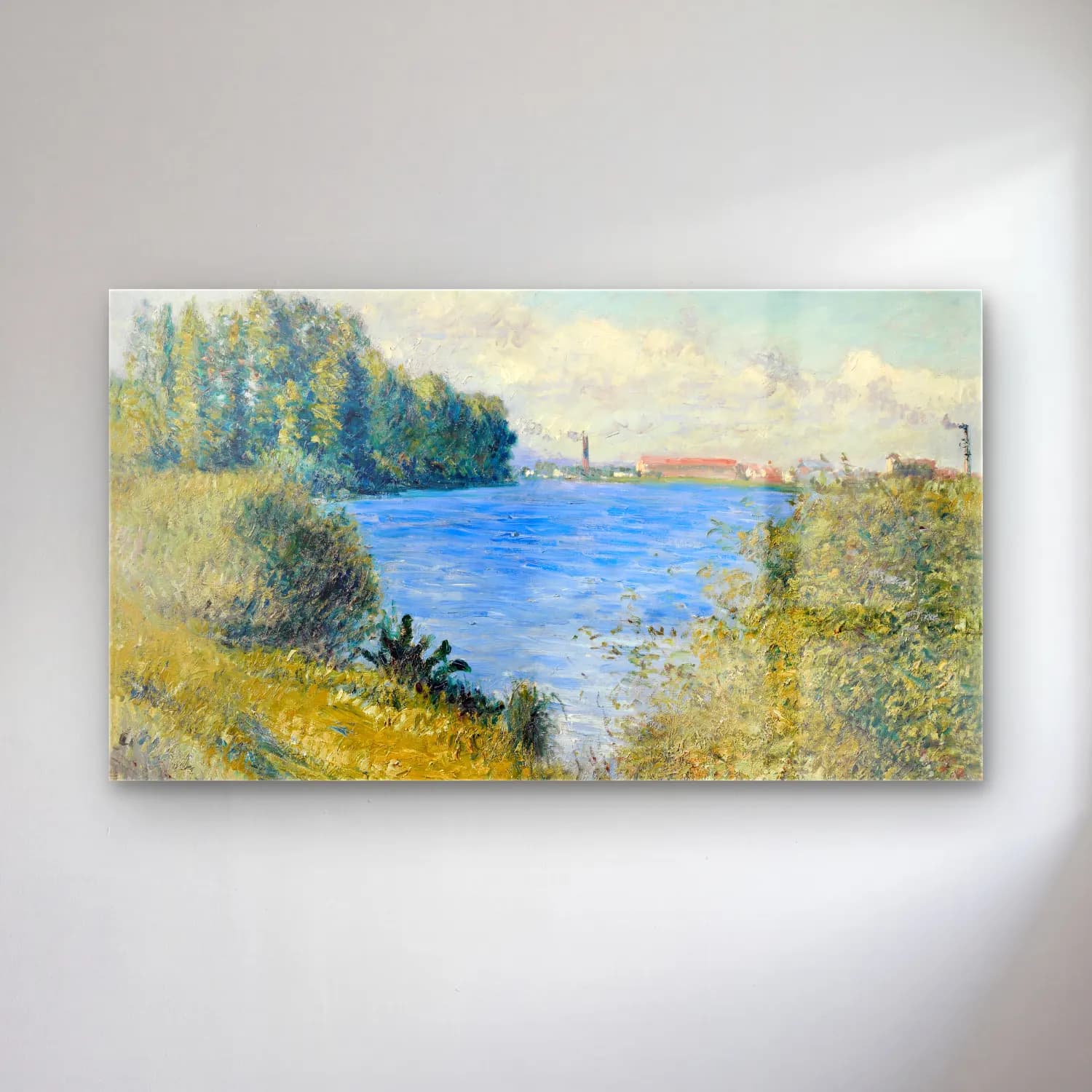 Gustave Caillebotte – The Seine at Argenteuil cam tablo — Gustave Caillebotte – The Seine at Argenteuil — empresyonist kırda nehir