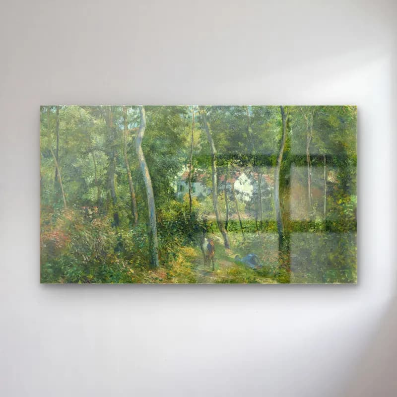 Camille Pissarro – Edge of the Woods Near L Hermitage, Pontoise cam tablo — Camille Pissarro – Edge of the Woods Near L Hermitage, Pontoise — empresyonist kır evi