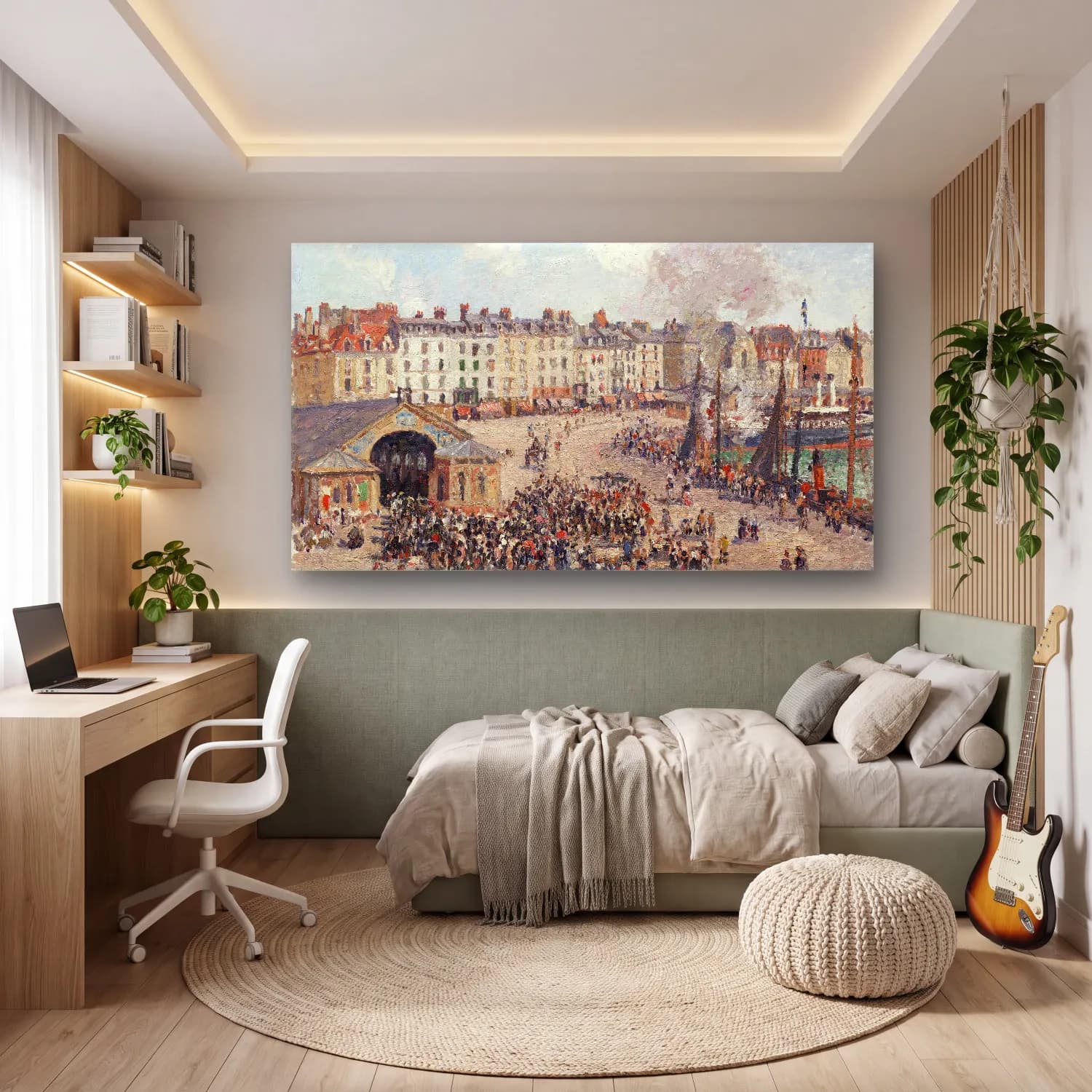 Camille Pissarro – Fishmarket cam tablo — genç odasında