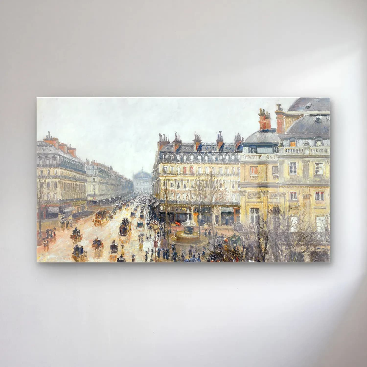 Camille Pissarro – French Theater Square, Paris cam tablo — Camille Pissarro – French Theater Square, Paris — empresyonist kalabalık cadde