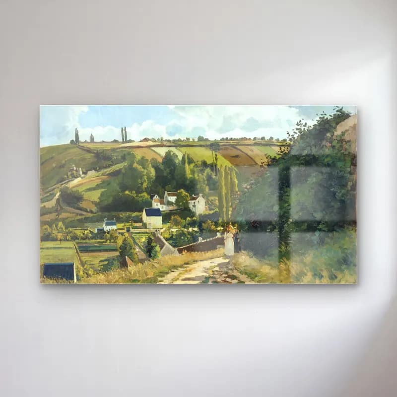 Camille Pissarro – Jalais Hill, Pontoise cam tablo — Camille Pissarro – Jalais Hill, Pontoise — empresyonist köy sokağı