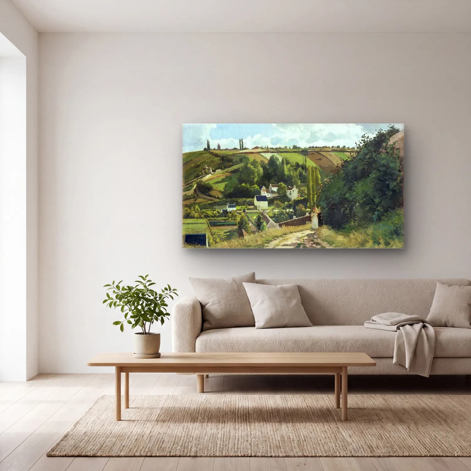 Camille Pissarro – Jalais Hill, Pontoise cam tablo — açık renk salonda