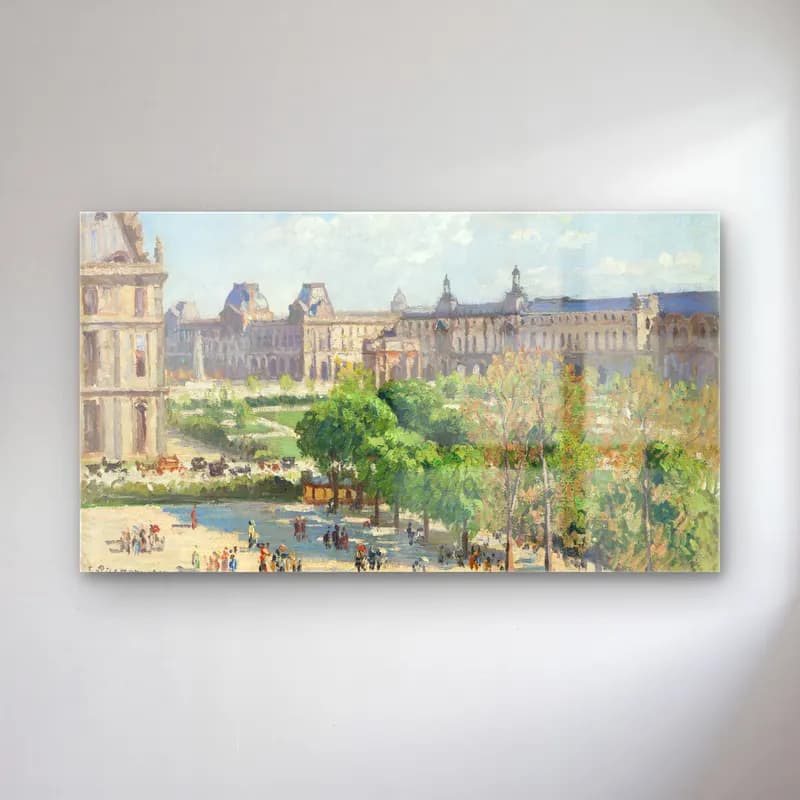Camille Pissarro – Place du Carrousel, Paris cam tablo — Camille Pissarro – Place du Carrousel, Paris — empresyonist kafeli avrupa sokağı