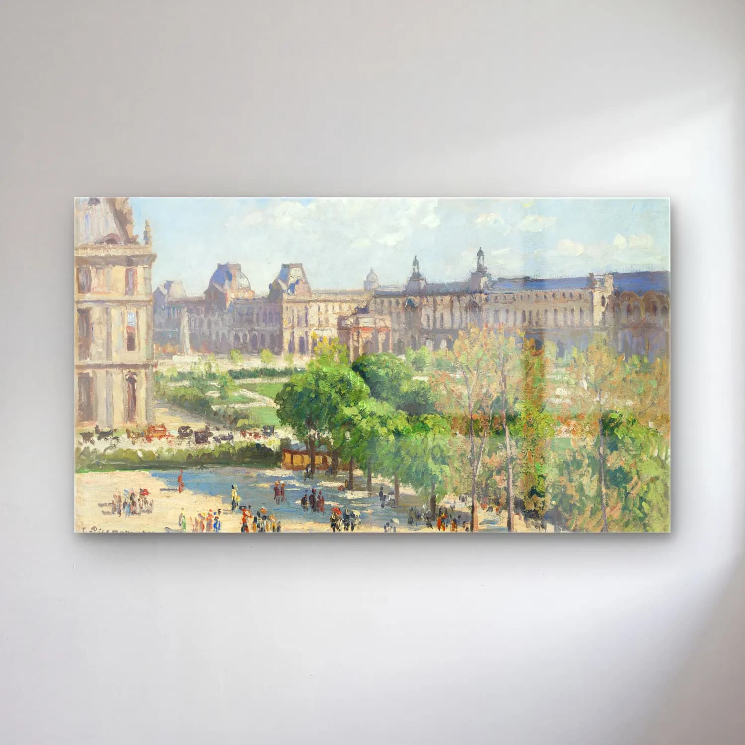 Camille Pissarro – Place du Carrousel, Paris cam tablo — Camille Pissarro – Place du Carrousel, Paris — empresyonist kafeli avrupa sokağı