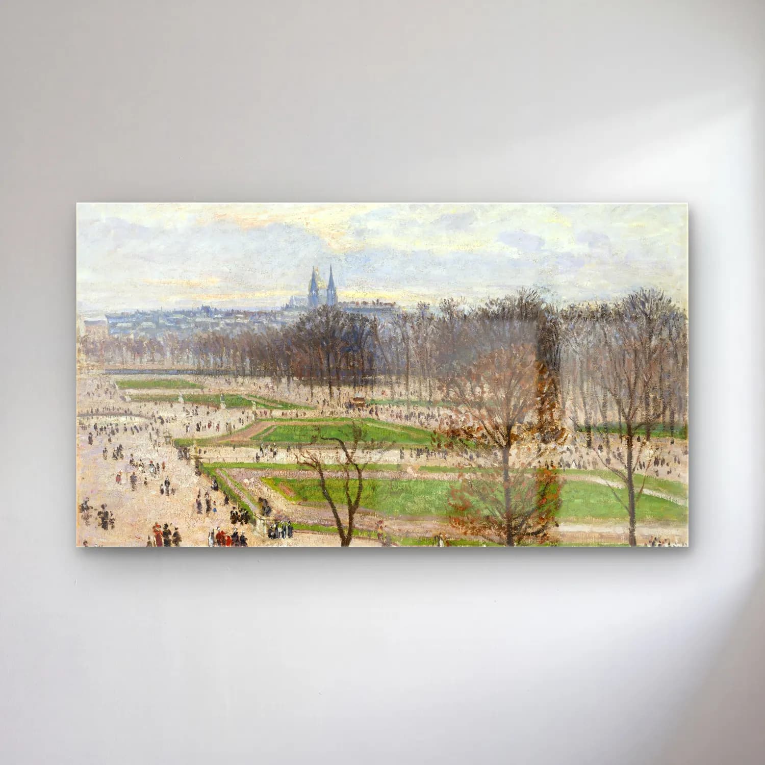 Camille Pissarro – The Garden of the Tuileries on a Winter Afternoon cam tablo — Camille Pissarro – The Garden of the Tuileries on a Winter Afternoon — empresyonist paris ve eyfel kulesi