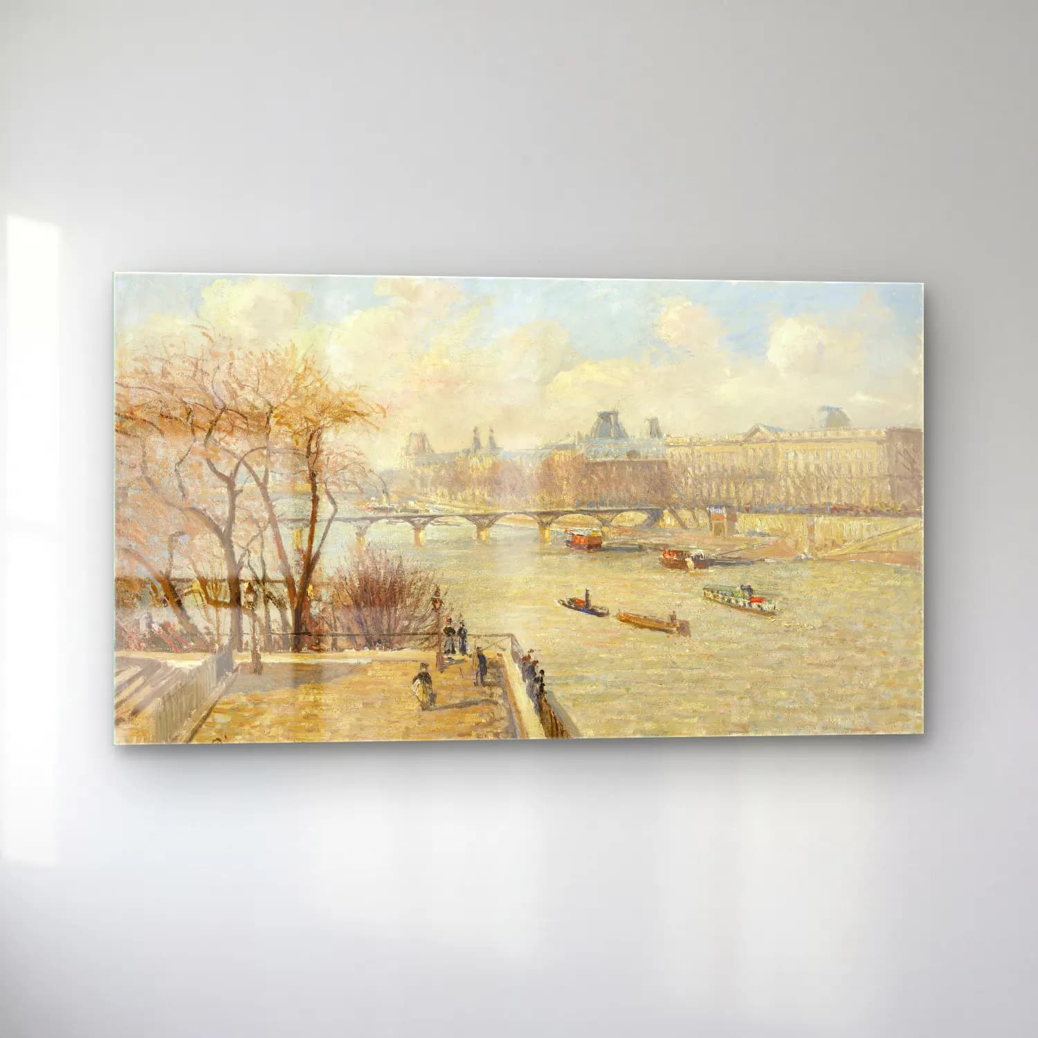 Camille Pissarro – The Louvre, Morning, Sunlight cam tablo — sol açıdan görünüm