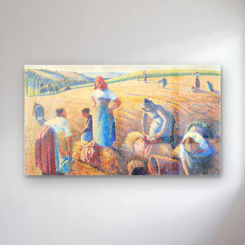 Camille Pissarro – The gleaners cam tablo — Camille Pissarro – The gleaners — empresyonist buğday tarlası