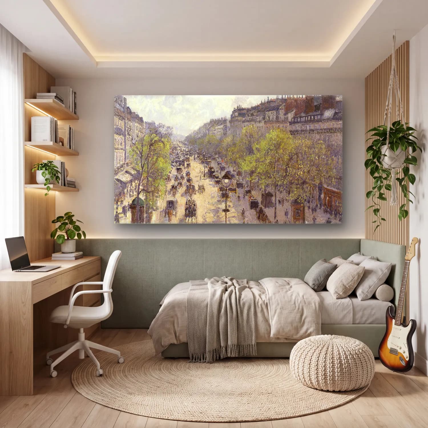Camille Pissarro – Boulevard Montmartre Spring cam tablo — genç odasında