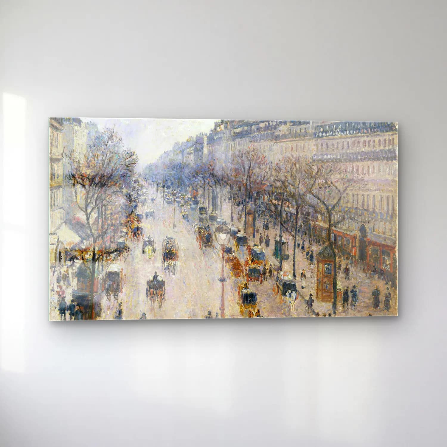 Camille Pissarro – Boulevard Montmartre cam tablo — sol açıdan görünüm
