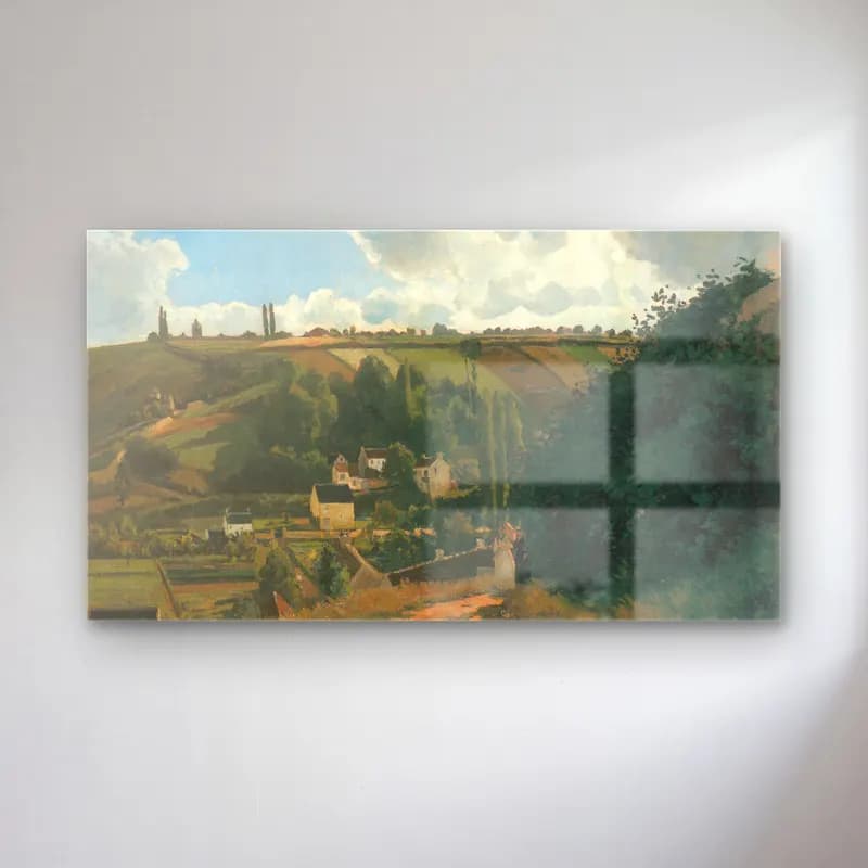 Camille Pissarro – La Côte du Jallais Pontoise cam tablo — Camille Pissarro – La Côte du Jallais Pontoise — empresyonist yeşil tepeler