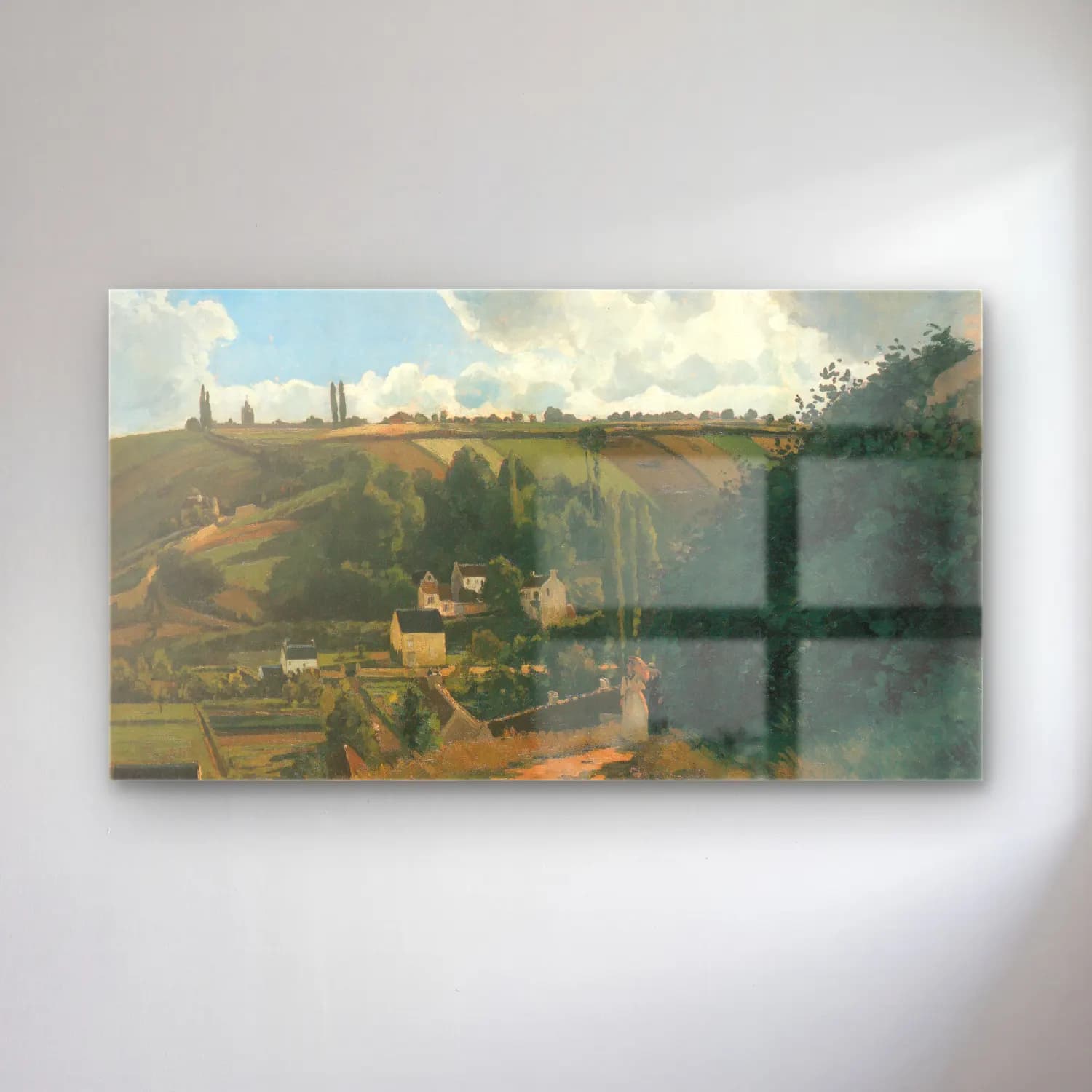 Camille Pissarro – La Côte du Jallais Pontoise cam tablo — Camille Pissarro – La Côte du Jallais Pontoise — empresyonist yeşil tepeler