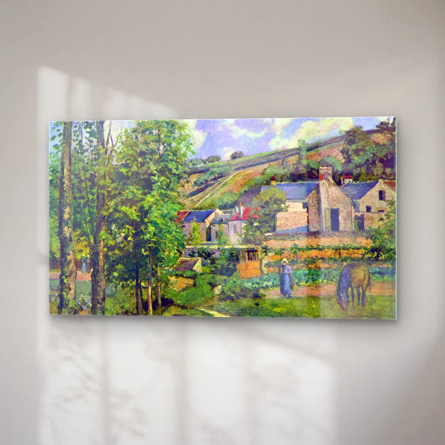 Camille Pissarro – Landscape in Pontiose cam tablo — sağ açıdan görünüm